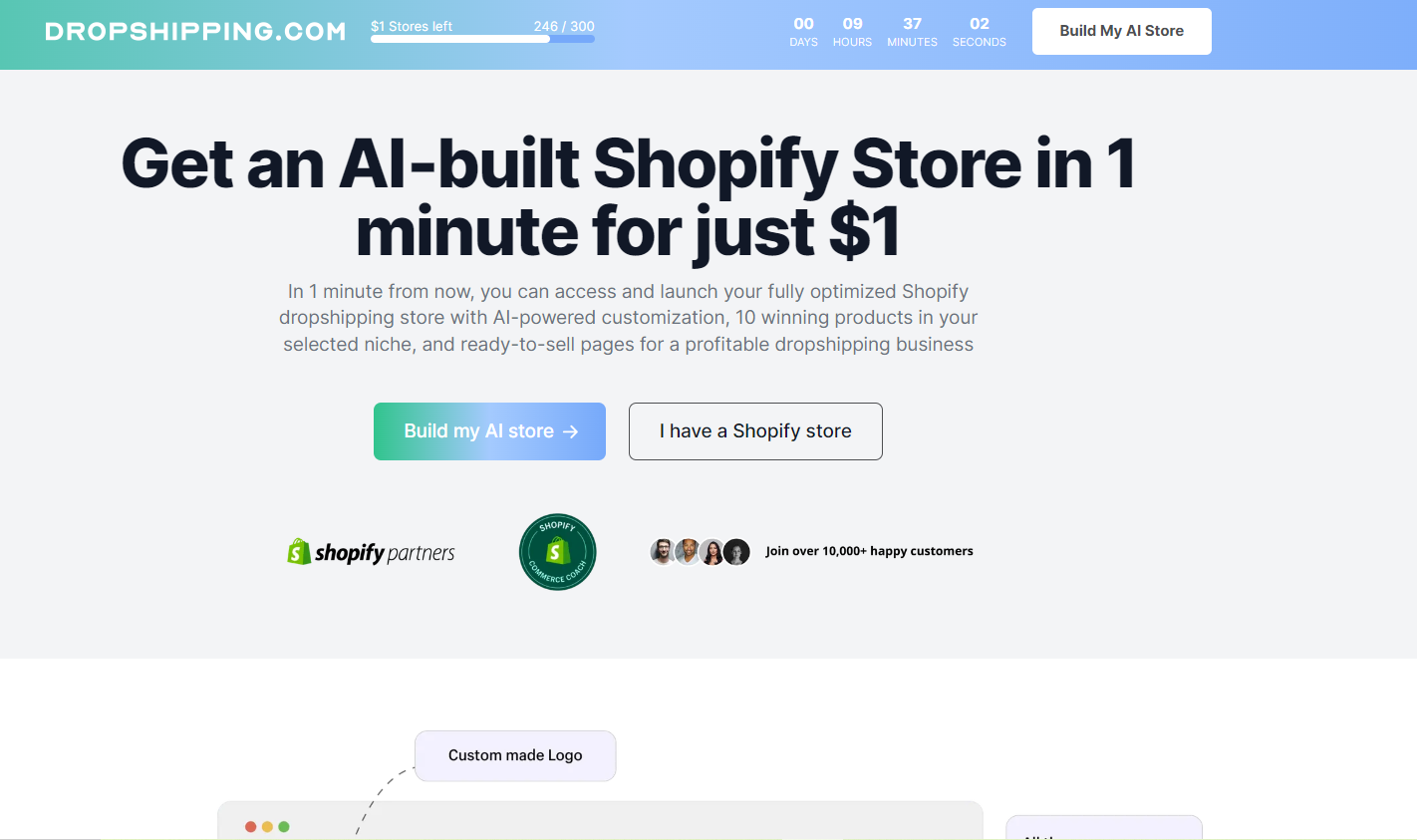 shopify ai store